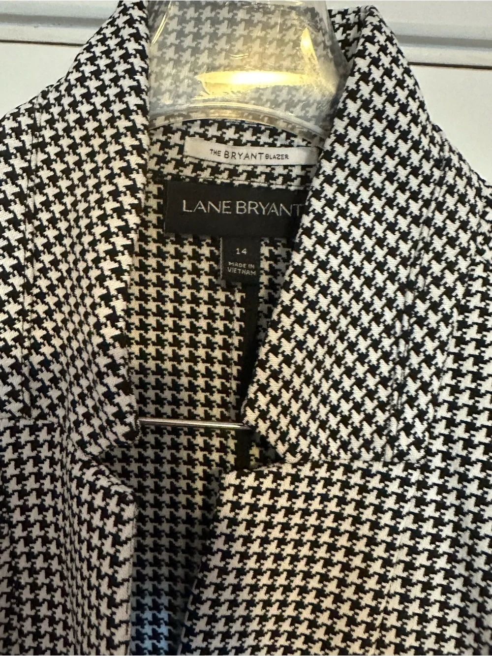 Lane Bryant The Bryant Blazer Black White Houndstooth Plus Size 14